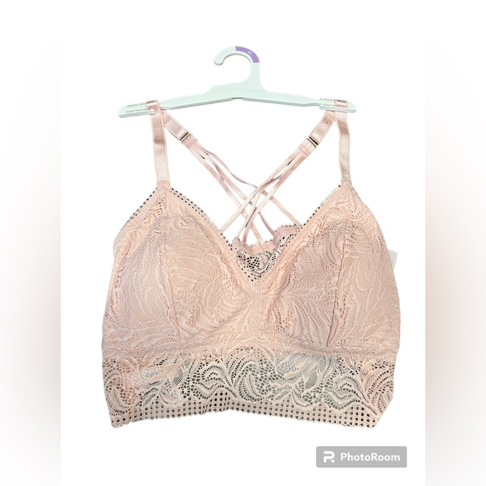 NWT Auden Target Lace Bralette Pink XL